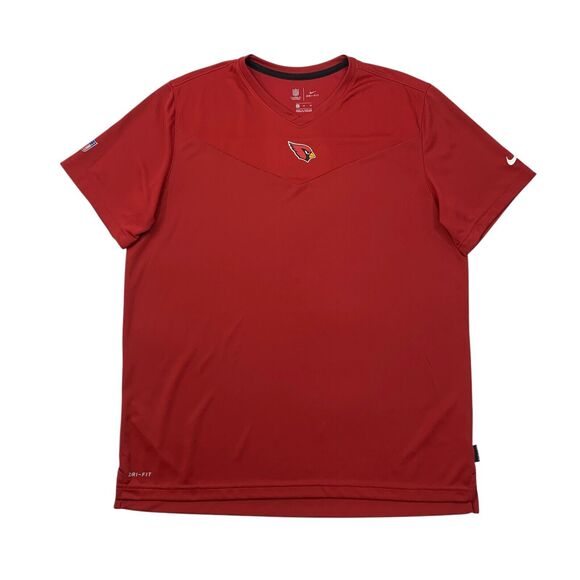 Nike Arizona Cardinals T Shirt Mens XL Extra Large Red OnField Dri Fit Drop Cut - Picture 1 of 10